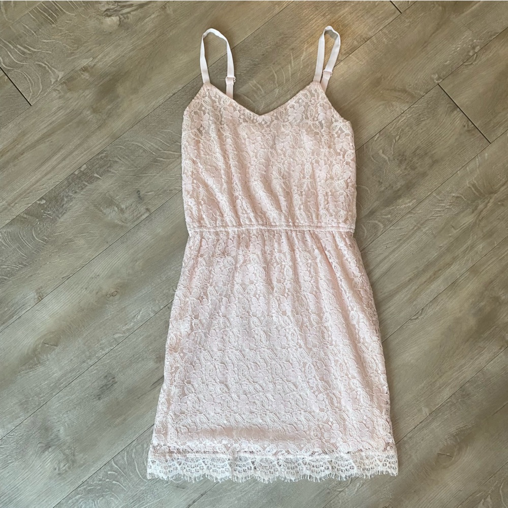 STUDIO by YDE Pink Lace Dress Women's Medium Floral Summer‎ Straps